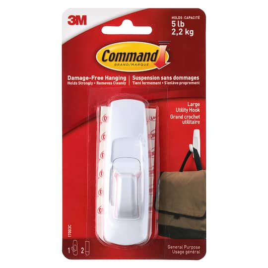 12 Pack: Command&#x2122; Large White Utility Hook